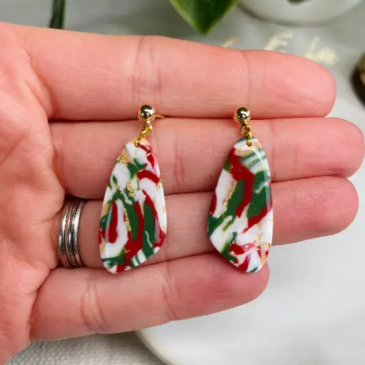 Les Pendantes (marbré vert et rouge)